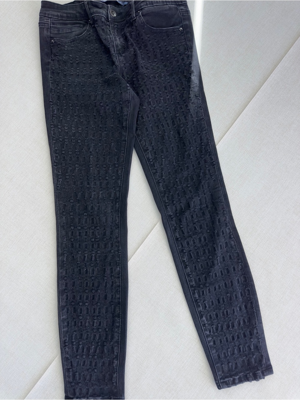 Tractr Black Textured Skinny Jeans